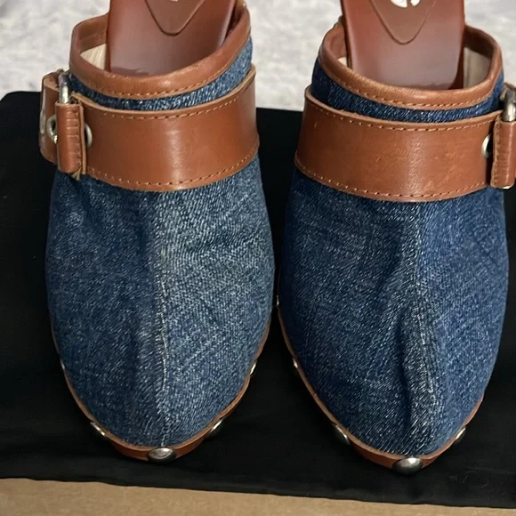 Dolce&Gabbana clogs heels 4” excellent condition denim n leather gorgeous sz 37 - Picture 3 of 8